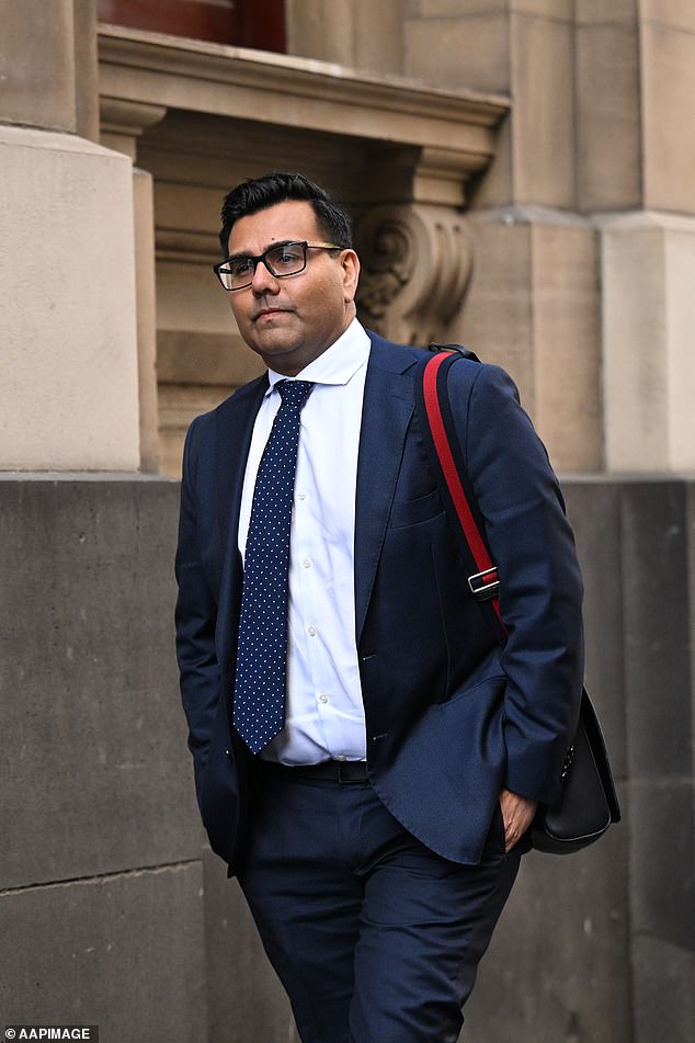 Western Bulldogs Football Club CEO Ameet Bains leaves the Supreme Court of Victoria during trial in 2023