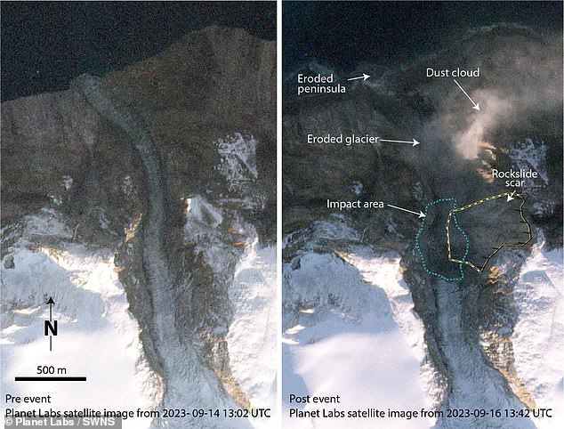 The megatsunami destroyed an estimated $200,000 worth of infrastructure at an unoccupied research station on Ella Island, but no one was injured.