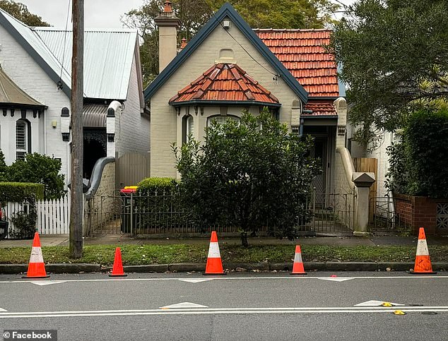 A resident has been using orange traffic cones to block on-street parking for at least two cars near his home in Leichhardt, in Sydney's central west.