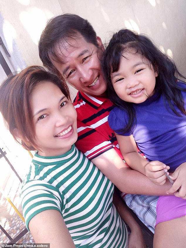 She also revealed that her 11-year-old daughter, Rhianna Jane Solero, from a previous relationship, adores Reynaldo. (Pictured: Realyn, Reynaldo and Realyn's daughter Rhianna when she was younger)