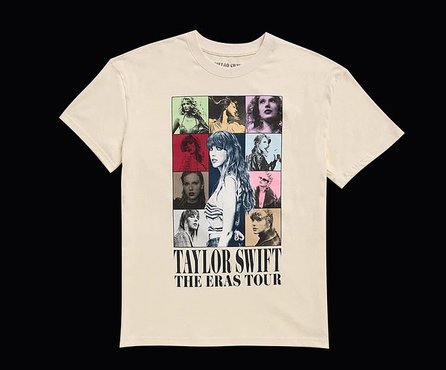 The pop star's poster image also appeared on merchandise for her own tour.