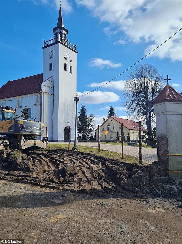 The excavation site in Luzino, Poland. Archaeologist Maciej Stromski said that in about 30 percent of the graves discovered, researchers also found bricks placed next to the legs, arms and heads of skeletons.