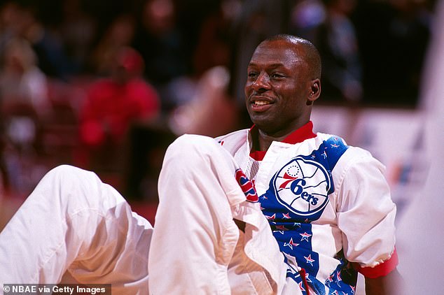 Mitchell played six seasons in the NBA, including a stint with the 76ers (pictured in 1991)