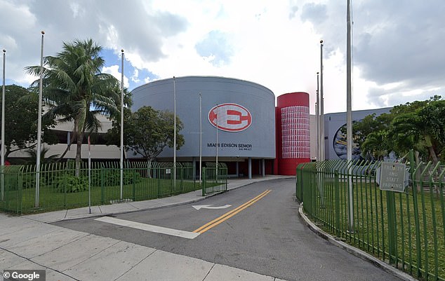 The incident occurred at Miami Edison High School on Wednesday after a football game.