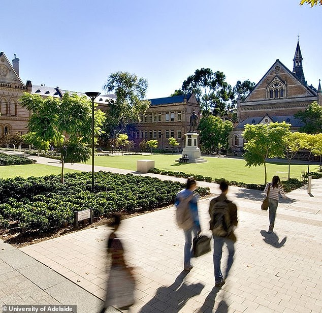 Some University of Adelaide students (pictured) said in-person classes allowed them to ask questions of lecturers in person and motivated them to get out of bed.