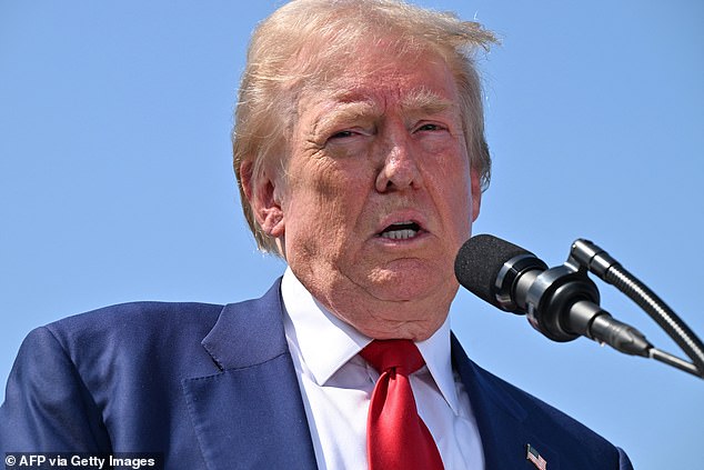 Trump speaks during a news conference at Trump National Golf Club Los Angeles in Rancho Palos Verdes, California, on September 13, 2024.