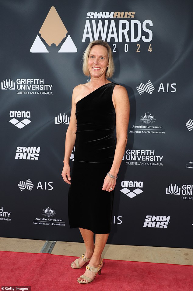 Swimming legend Susie O'Neill (pictured) made a stunning appearance at the event, wearing a jet black, one-strap dress that highlighted her incredible, ageless looks.