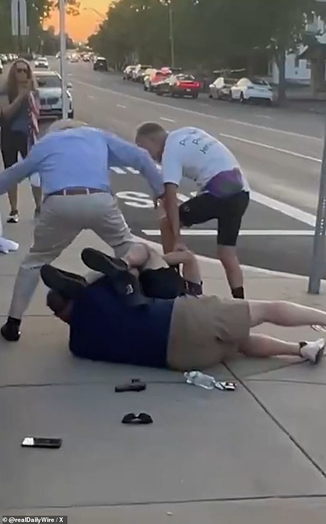 Hayes' gun is seen lying on the ground after the fight.