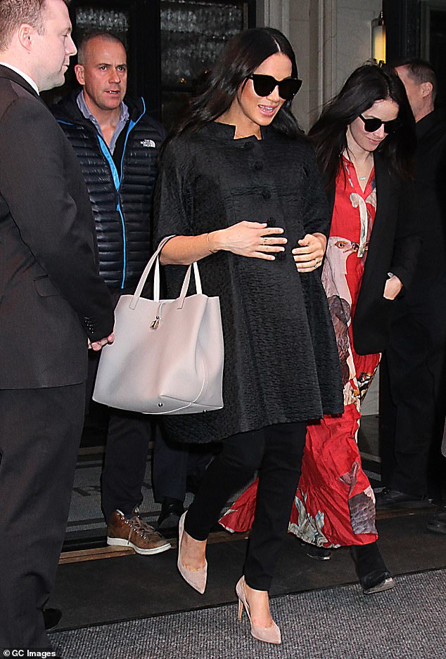 He became Meghan's protection officer while she and Harry were courting and after they married; he is seen here at the duchess's home in New York in 2019.