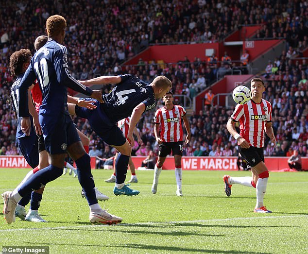 De Ligt headed United into the lead in the 35th minute of the Premier League clash.