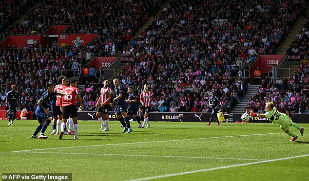 Marcus Rashford (left) scored the second from distance to double the lead before the break.