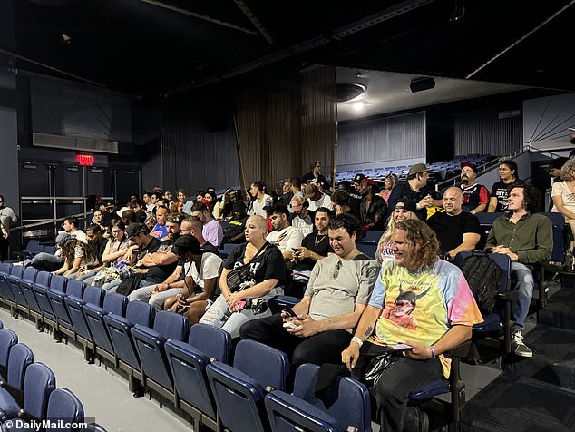 Pictured: Lines of comedians file into a waiting area before being allowed inside Madison Square Garden for the show.