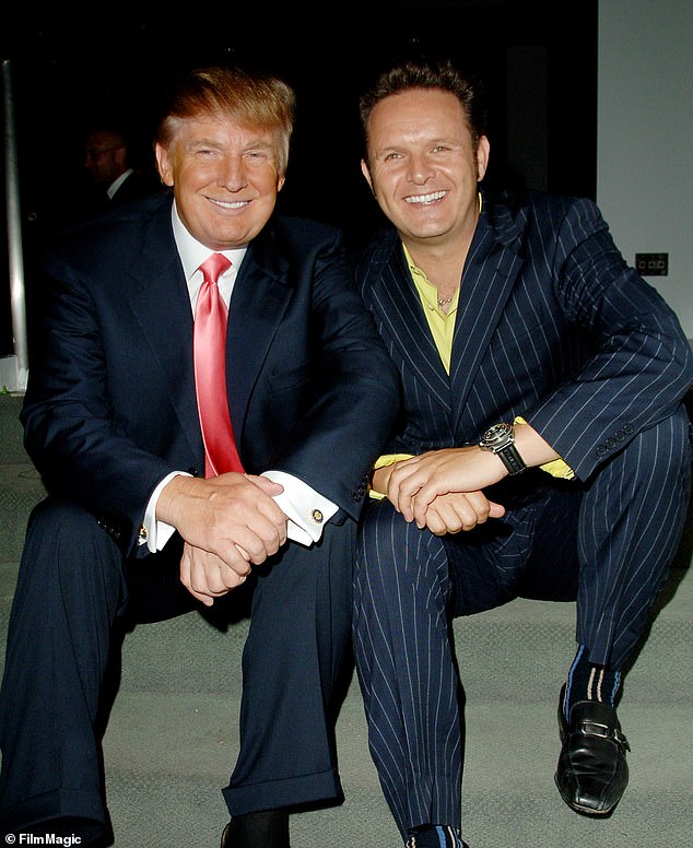 Trump was hand-picked to host The Apprentice by showrunner Mark Burnett (pictured together), largely because he was a household name thanks to his role as a tabloid star during the 1990s.