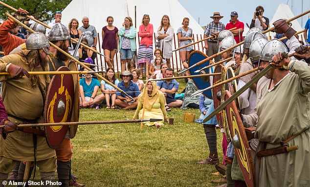 It wouldn't be a festival without a Viking battle reenactment, which can be seen at the festival in August, but without horns, of course.