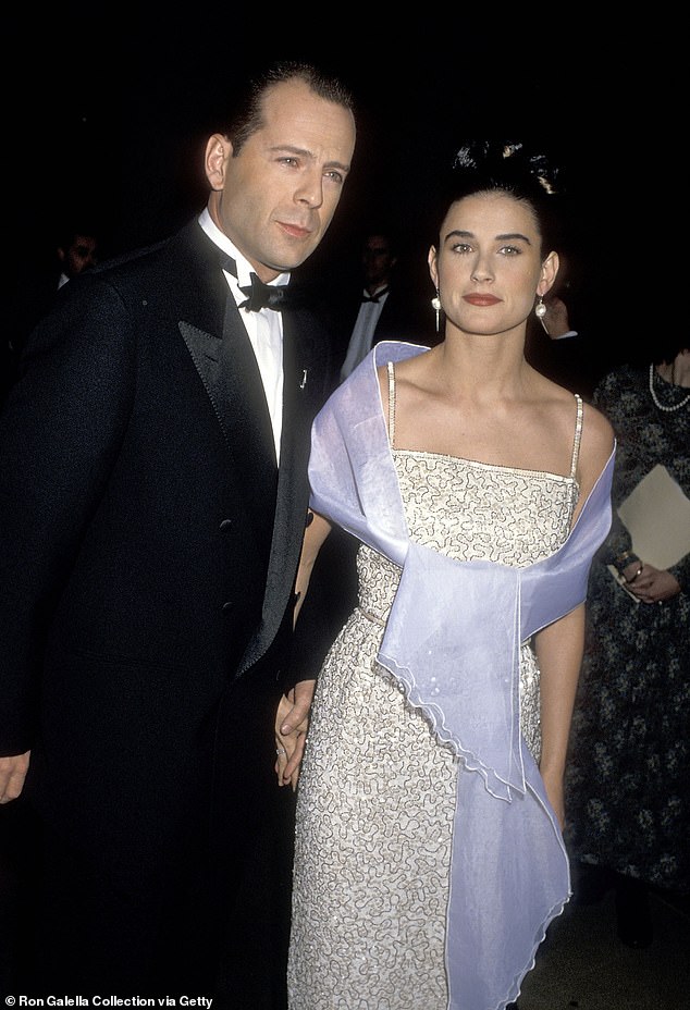 Demi and Bruce were married from 1987 to 2000. Seen here in 1990 at the Golden Globes.