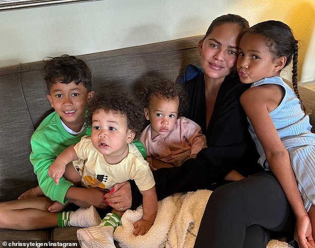 The couple share four children: Luna Simone, 8, Miles Theodore, 6, Esti Maxine, 19 months, and Wren Alexander, 13 months.