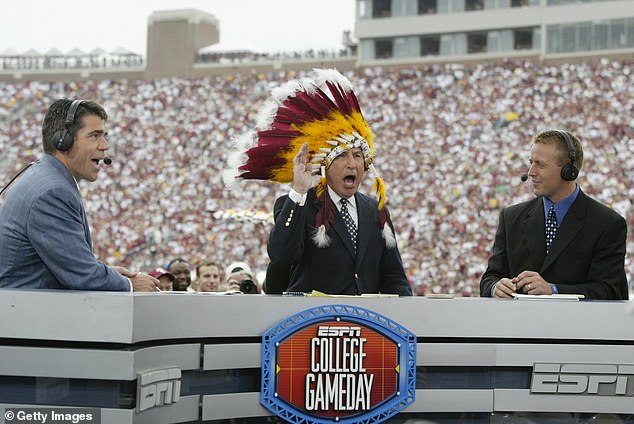 Corso selects FSU during a College GameDay broadcast in October 2002 in Florida