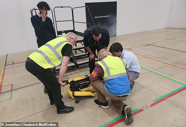 The Rover was shut down so JLR engineers could get a closer look at the damage, and the event had to be shortened.