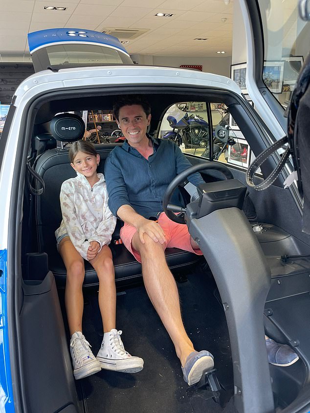 Richard Carter plans to take his 10-year-old daughter, Sophie, to school in the new car.