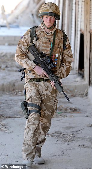 Prince Harry patrols the desert town of Garmisir, Afghanistan, in 2008