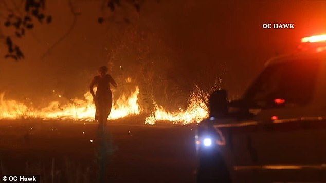 The disturbing image comes as wildfires continue to ravage California.