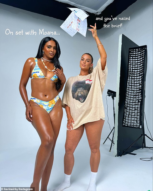 Karina Irby, 34 (right), took to Instagram to share behind-the-scenes images from her latest photoshoot as she opened up about what it was really like to own her own business.