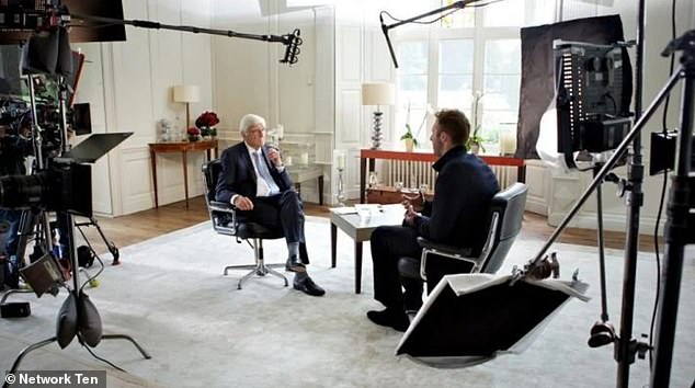 Ian Thorpe suggested to Parkinson that he ask him if he was gay (pictured together during the interview)