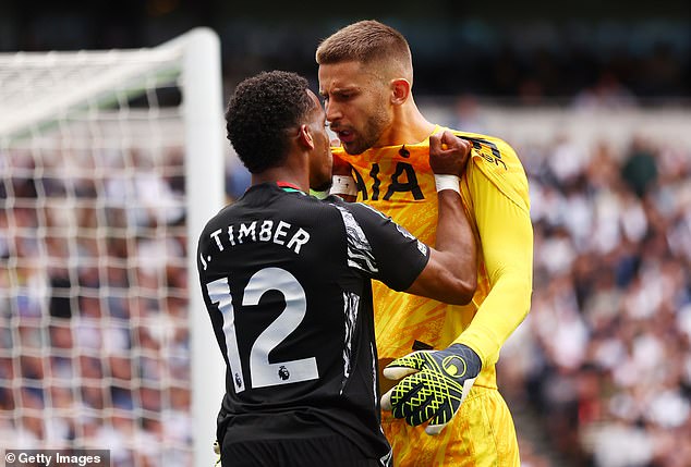 1726410618 49 Arsenal and Tottenham players involved in mass brawl as they