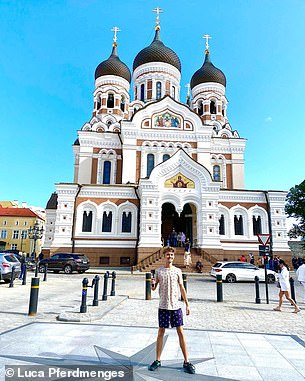 Luca in the Alexander Nevsky Cathedral in the Estonian capital, Tallinn, a city that impressed him