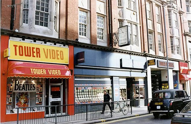 Inspector Wharfe recalled how Harry used a police radio he had been given to cheerfully tell the policeman standing outside Tower Records (above) on Kensington High Street, after sneaking out of the Palace grounds.