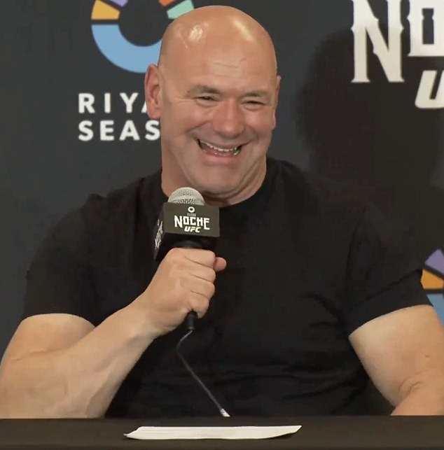 UFC President Dana White let out a nervous laugh upon hearing of their meeting.