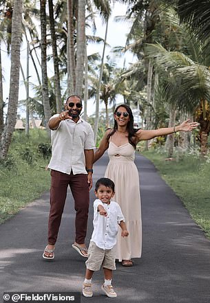 Nadia and Irfan have been travelling with Zakariya for two years and are pictured here in Bali, Indonesia.