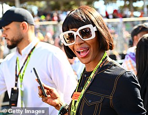 She made her oversized white sunglasses the centerpiece of her entire look.