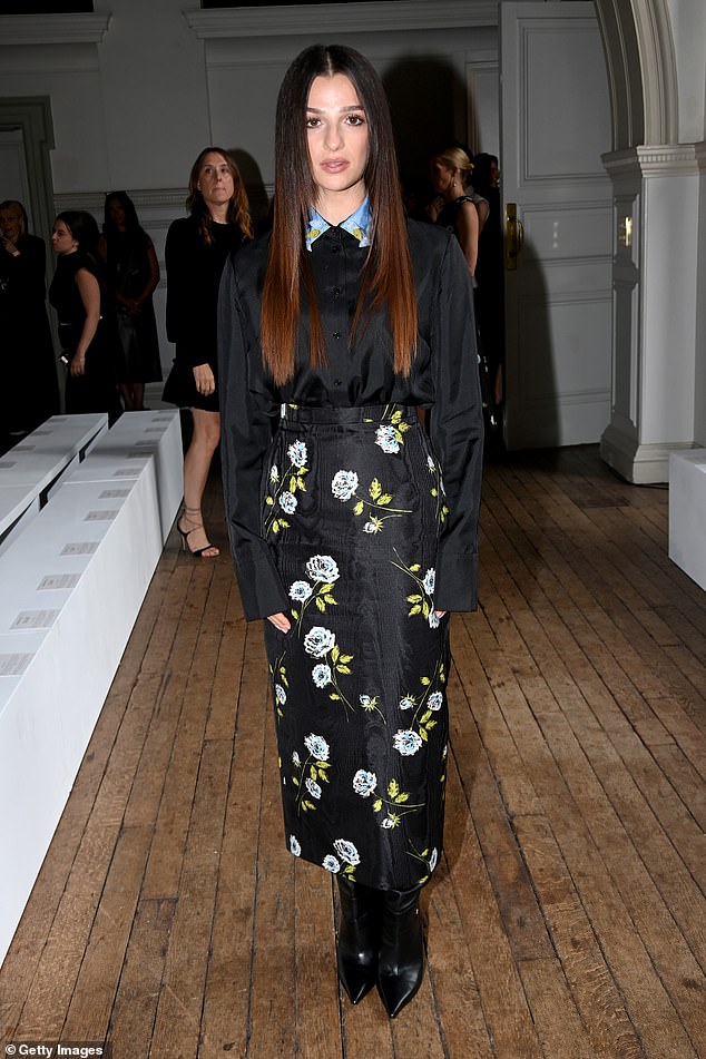 Elsewhere at the glitzy fashion event, COBRA favourite Marisa Abela looked stylish in a floral print black maxi skirt and silk shirt with edgy heeled boots.