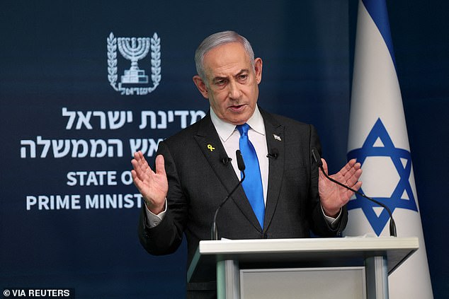 Benjamin Netanyahu (pictured) has been constantly criticized for his decision to carry out the military operation in Gaza.