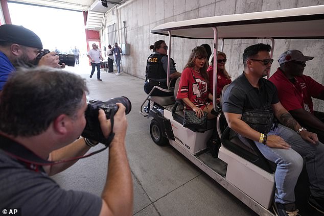 Swift arranged a ride to his luxury suite inside Arrowhead Stadium to watch the Chiefs-Bengals game.