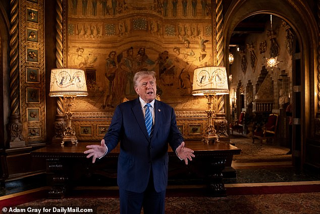 Trump speaks to DailyMail.com during an interview at his Mar-a-Lago club, just five miles from his golf club where the shooting occurred on Sunday.