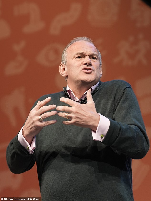 Liberal Democrat leader Ed Davey (pictured) said the NHS should be the 