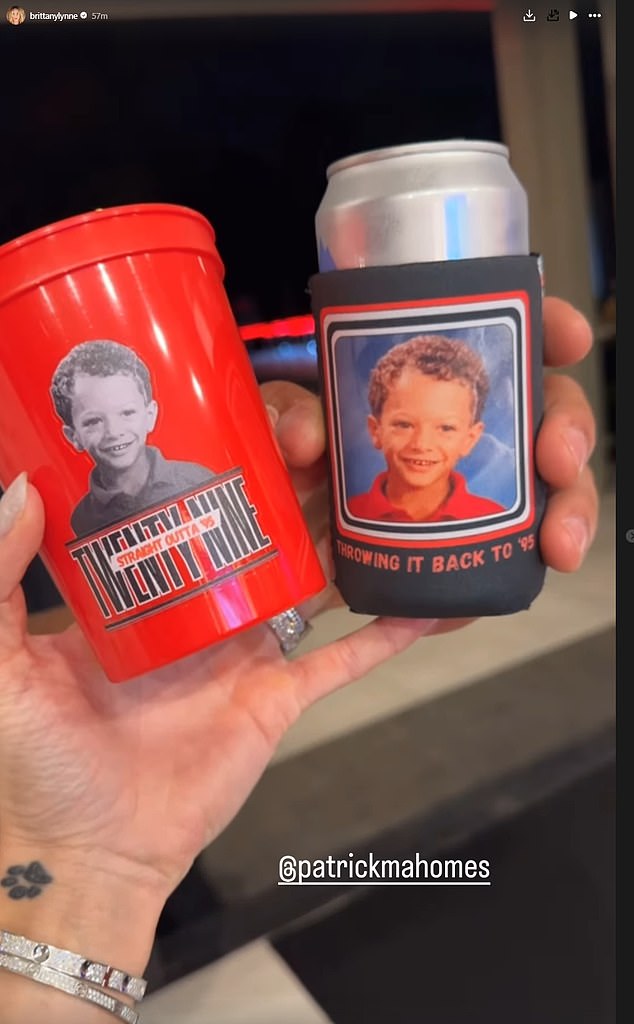 He even had personalized cups and coasters made, featuring photos of Mahomes from his childhood.