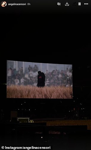 Bianca Censori's model sister shared these snaps from Kanye's listening party in China on social media, as the whole family turned out in a show of support for their union.