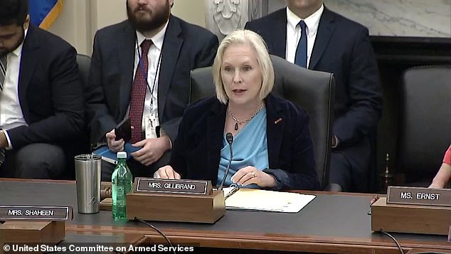 Then-Senate Armed Services Committee Chair Kirsten Gillibrand led a hearing in April 2023 (pictured above) at which the former director of the Pentagon’s All Domain Anomaly Resolution Office (AARO), Dr. Sean Kirkpatrick, spoke before the Senate for the last time.