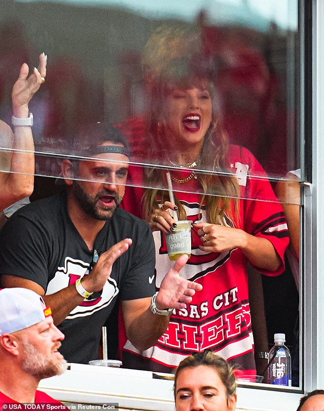 The singer was in high spirits as she cheered on her NFL star boyfriend in his win over the Cincinnati Bengals.