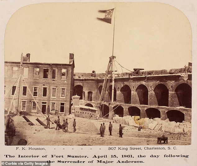 The interior of the fort was flooded, forcing staff to use waders to navigate the flooded areas.