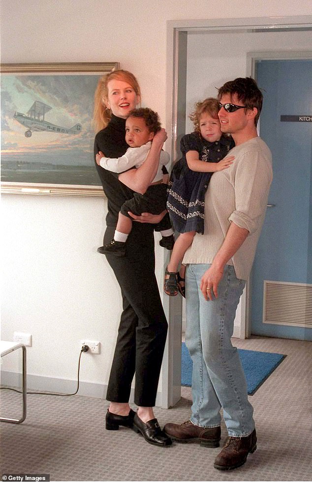 Little is known about Nicole Kidman's relationship with her adopted children Bella and Connor (pictured with then-husband Tom Cruise in 1996 in Sydney).