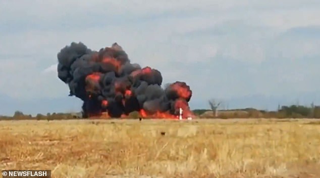 The plane exploded in a fireball shortly before a military air show was due to begin in Bulgaria.