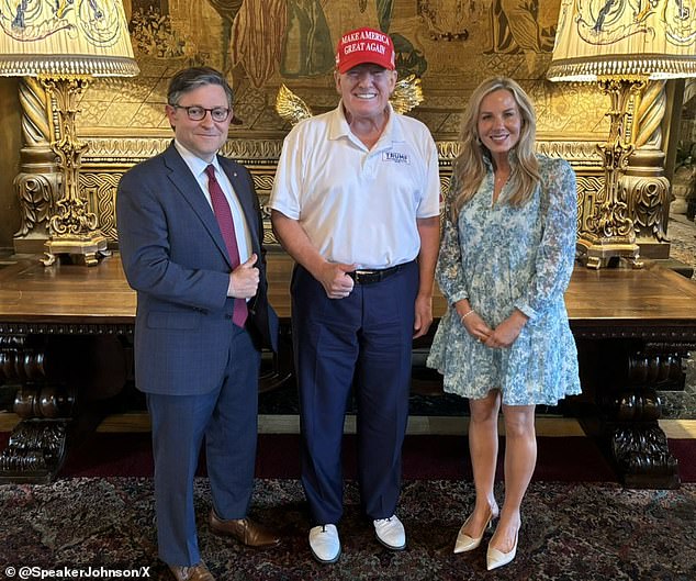 Johnson and his wife Welly visited Trump, who was still wearing golf shoes after the shooting.