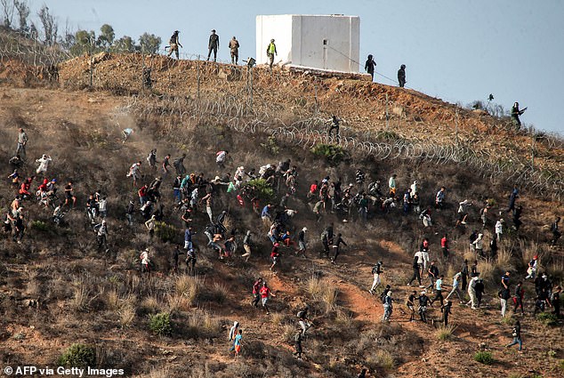 The migrants were detained by Moroccan riot police and sent back home.