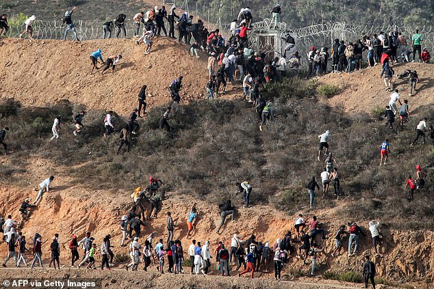 The Moroccan Interior Ministry said that in August, authorities blocked more than 11,300 attempts to cross into Ceuta and 3,300 into Melilla.