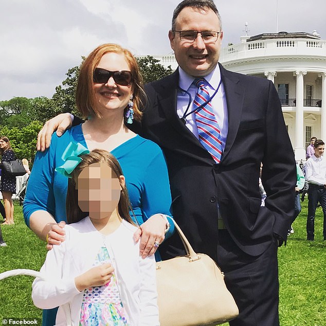 Alexander and Rachel Vindman are seen here with their daughter in front of the White House.