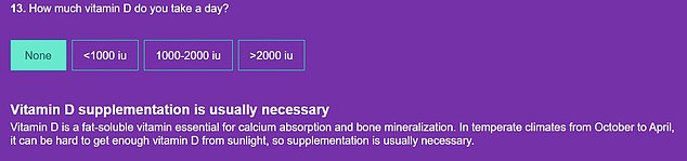 Not taking any vitamin D supplements is also considered a risk factor, as this vitamin is vital for calcium absorption.